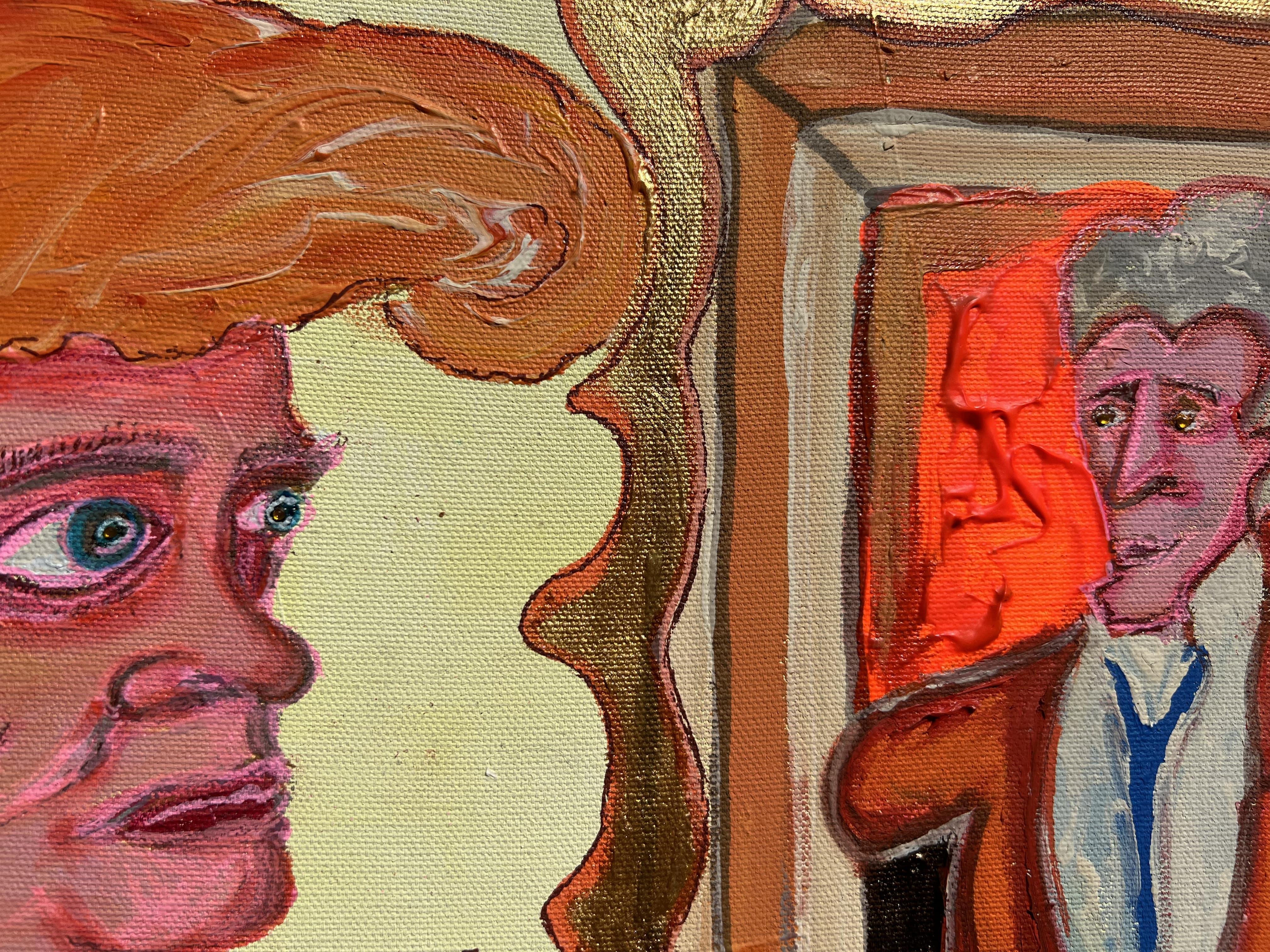 Quadro originale su tela, ritratto di Donald Trump di Serg Graff, COA, incorniciato 8