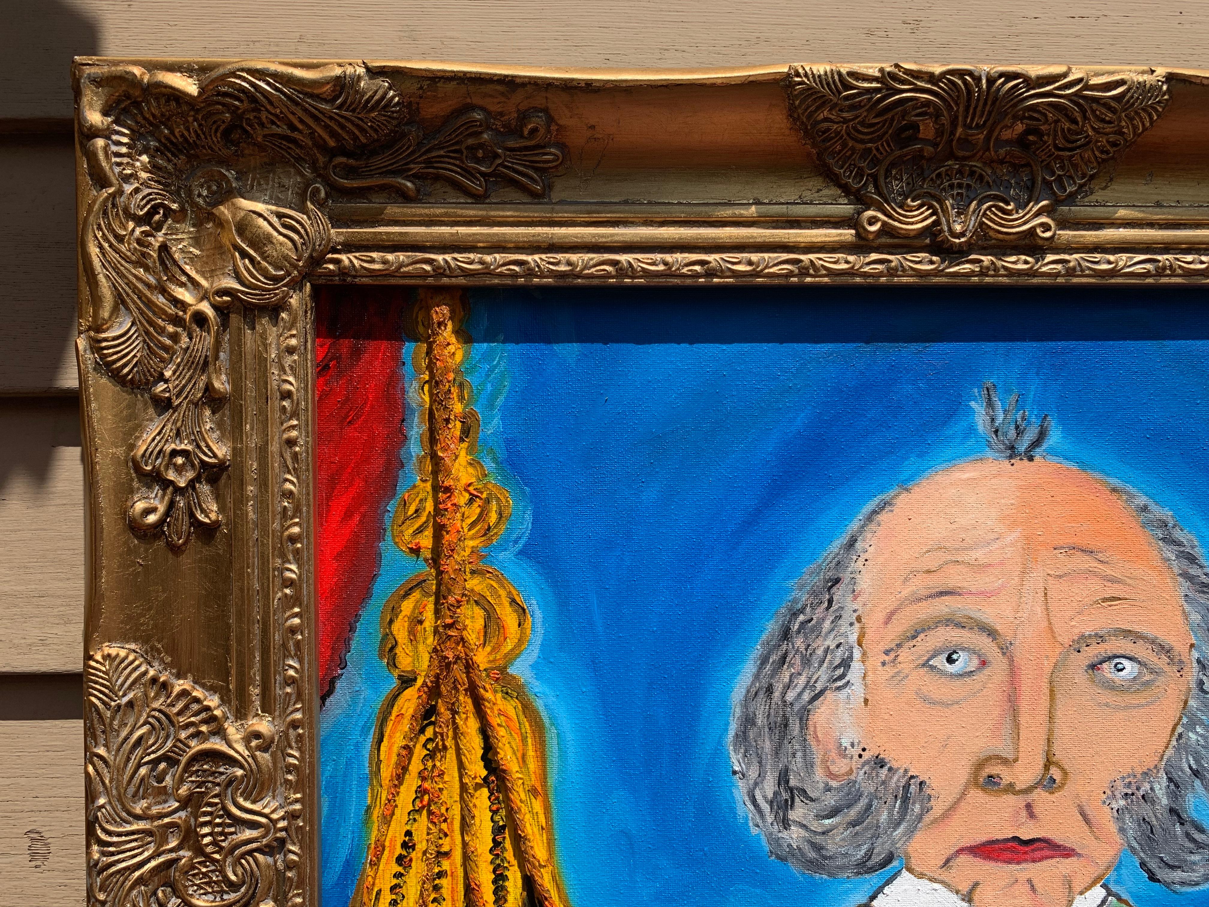 This is a rare unique original acrylic/oil painting on canvas in a naive primitivism style depicting Martin Van Buren (1782-1862) Martin Van Buren was the 8th President of the United States.

Present in an ornate gilt frame. Excellent condition.