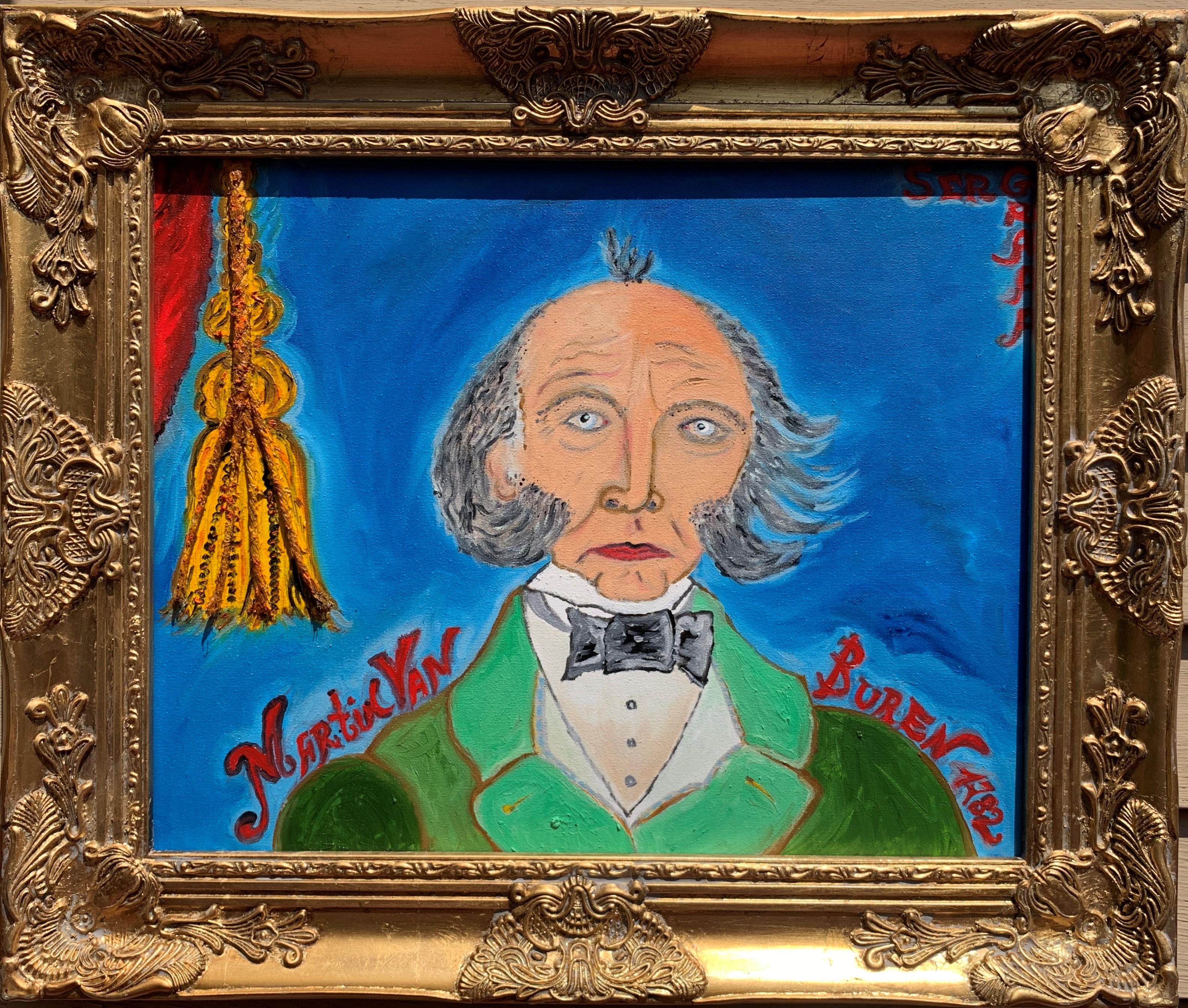 Original painting on canvas, portrait of Martin Van Buren signed Serg Graff, COA