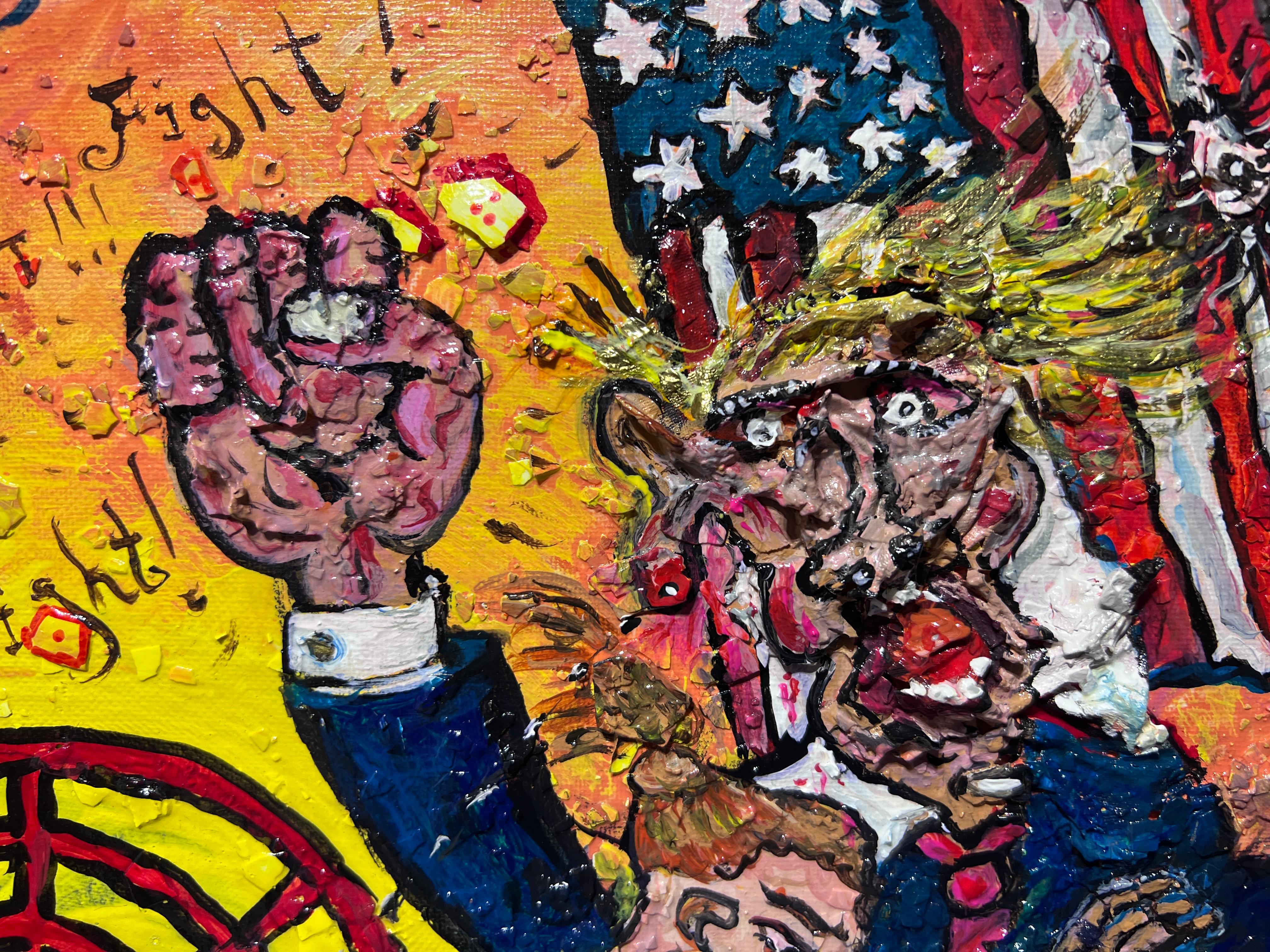Pittura acrilica originale d'arte politica 