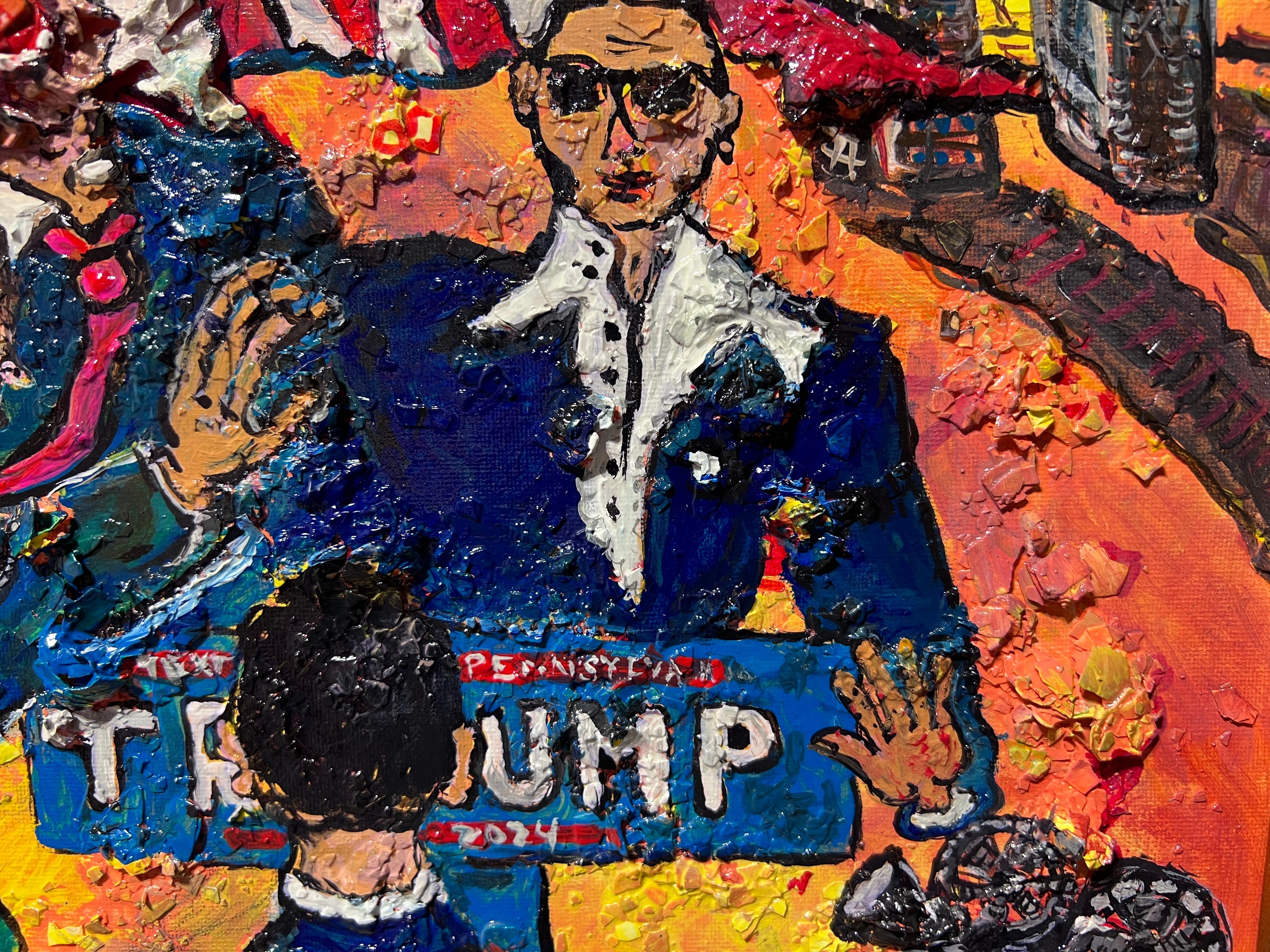 Pittura acrilica originale d'arte politica 