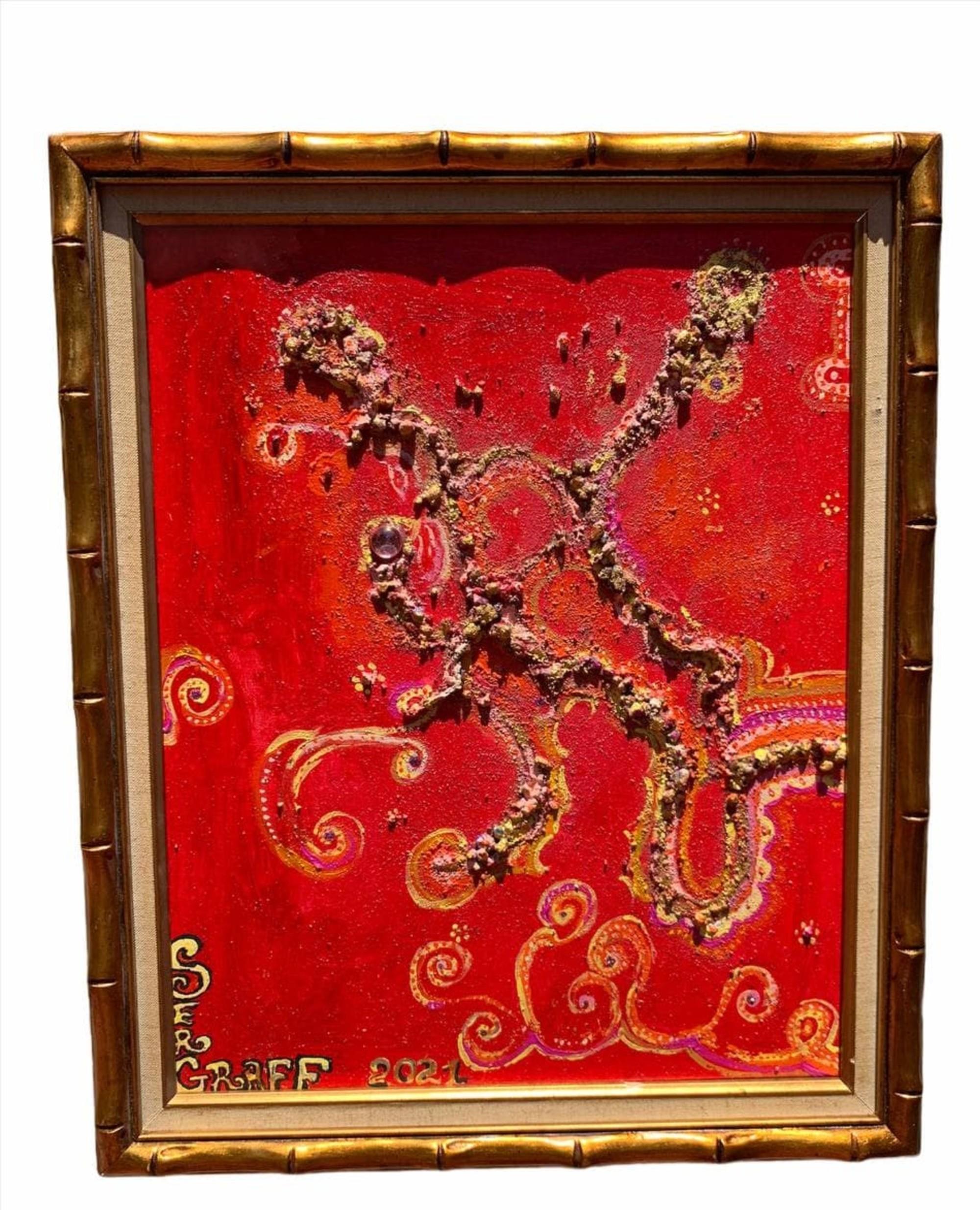 Original Texturiertes abstraktes Fantasiegemälde von Serg Graff „Magic Patterns“, COA im Angebot 10