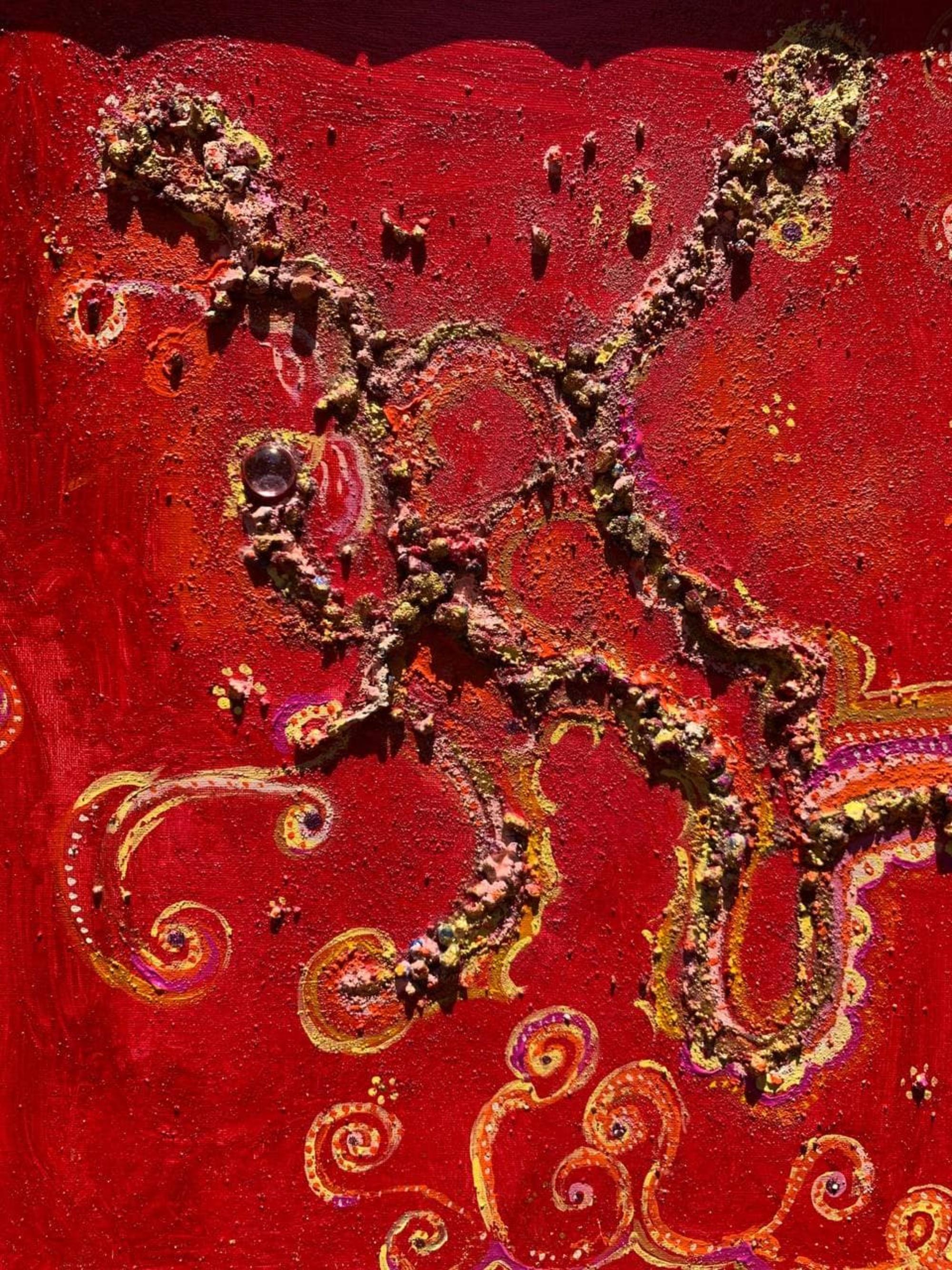 Original Texturiertes abstraktes Fantasiegemälde von Serg Graff „Magic Patterns“, COA im Angebot 1