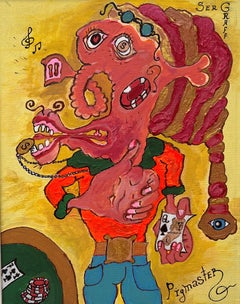 “PigMaster” – Original Unique Acrylic/Oil on Board by Serg Graff, COA Included