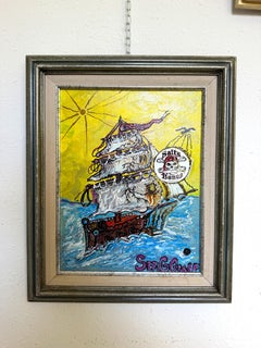 Pirate Ship of Destiny by Serg Graff Acrylic Painting Framed Nautical Art, COA