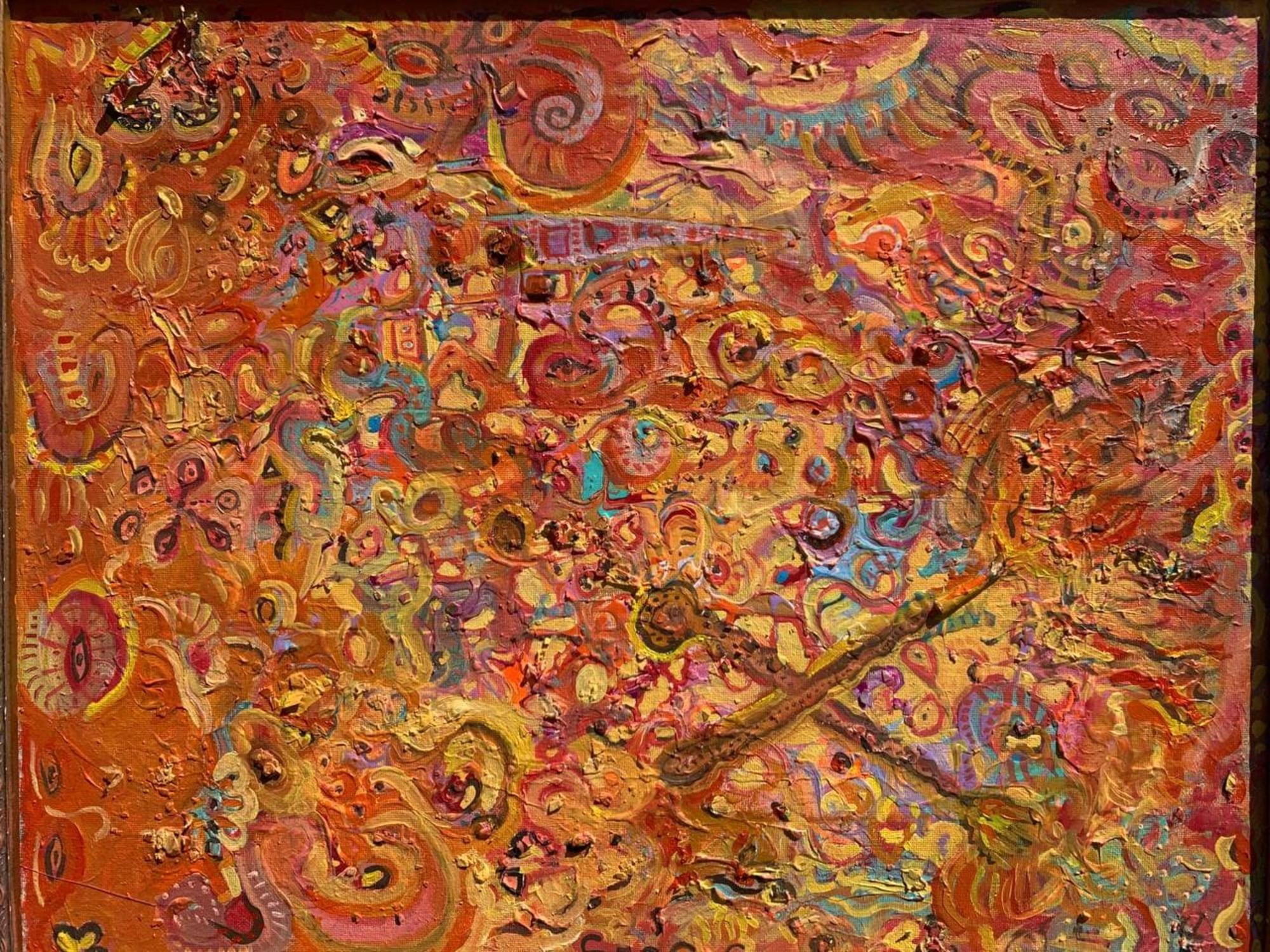 Serg Graff Abstract Original Painting “Forgotten Brushes” 2021, Framed COA en venta 1