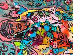 Serg Graff "Flower Fairy" Abstract Acrylic Painting Framed Outsider Art COA