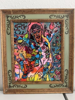 Serg Graff "Flower Fairy" Abstract Acrylic Painting Framed Outsider Art COA