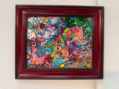 Serg Graff "Gallop, Little Horse!" Abstract Painting Framed Outsider Art COA