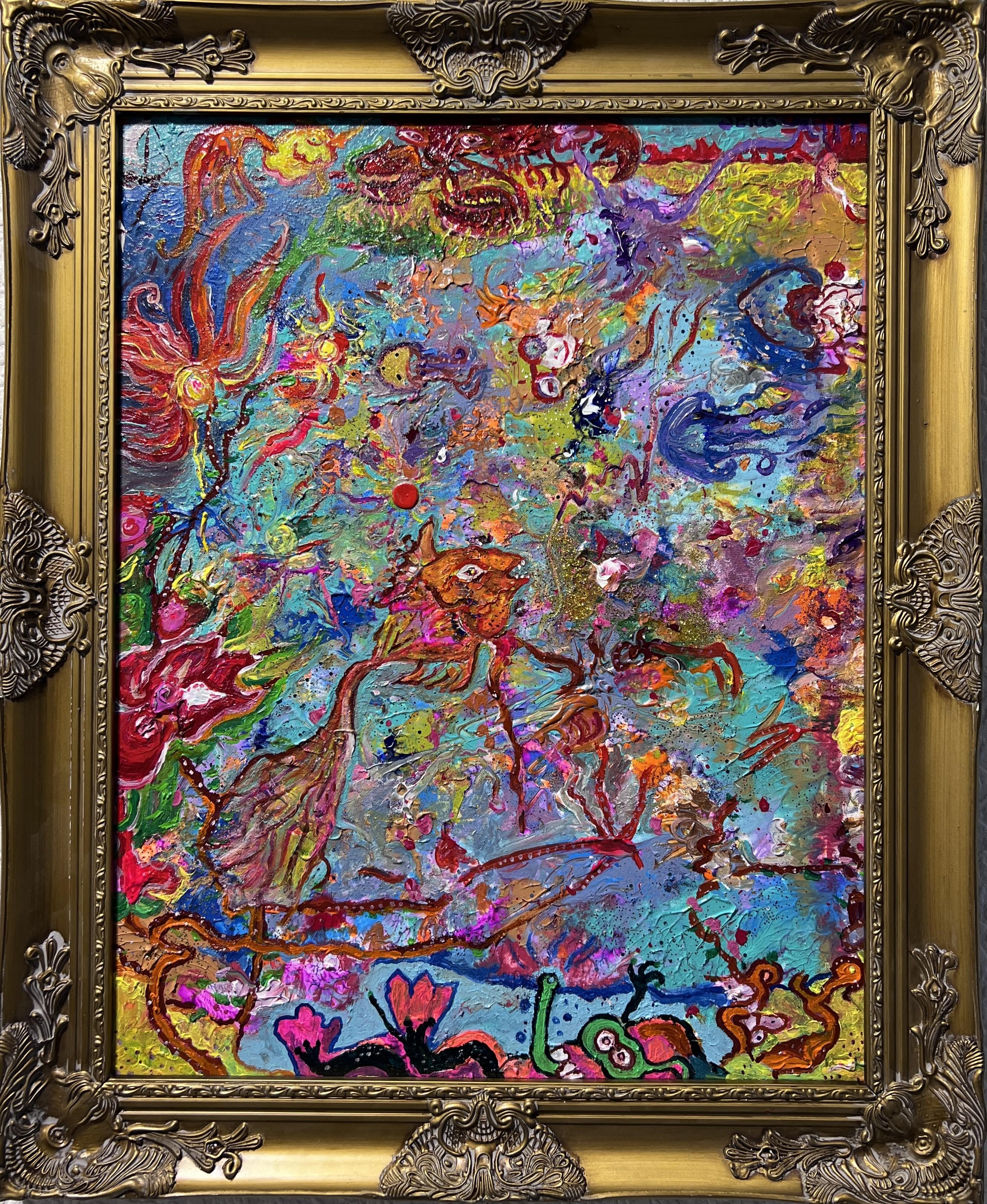 Serg Graff Grande peinture abstraite originale sur toile "Lagoon Awakening" COA