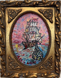 Serg Graff "Lucky Catch" Seascape Acrylic Painting Ship Nautical Art