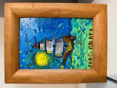 Serg Graff "Luna Maris" Seelandschaft Acryl Gemälde mondbeschienenes Schiff Nautische Kunst