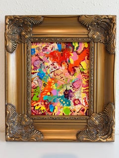 Serg Graff "Orange Dog" Abstract Painting Acrylic on Canvas Framed Art, COA