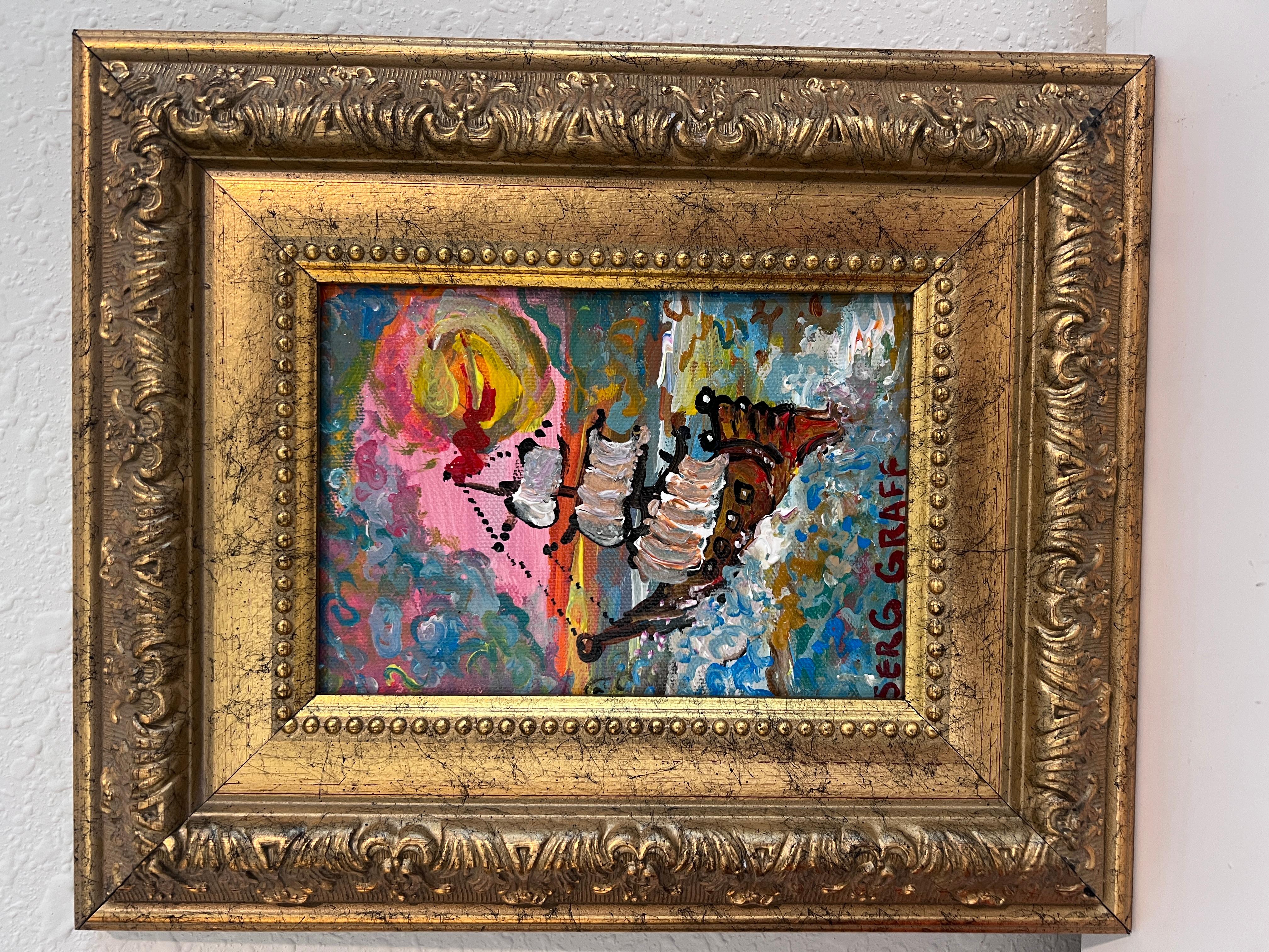 Serg Graff Original “Lamara��” Ship Painting  Gold Ornate Frame  Nautical For Sale 1