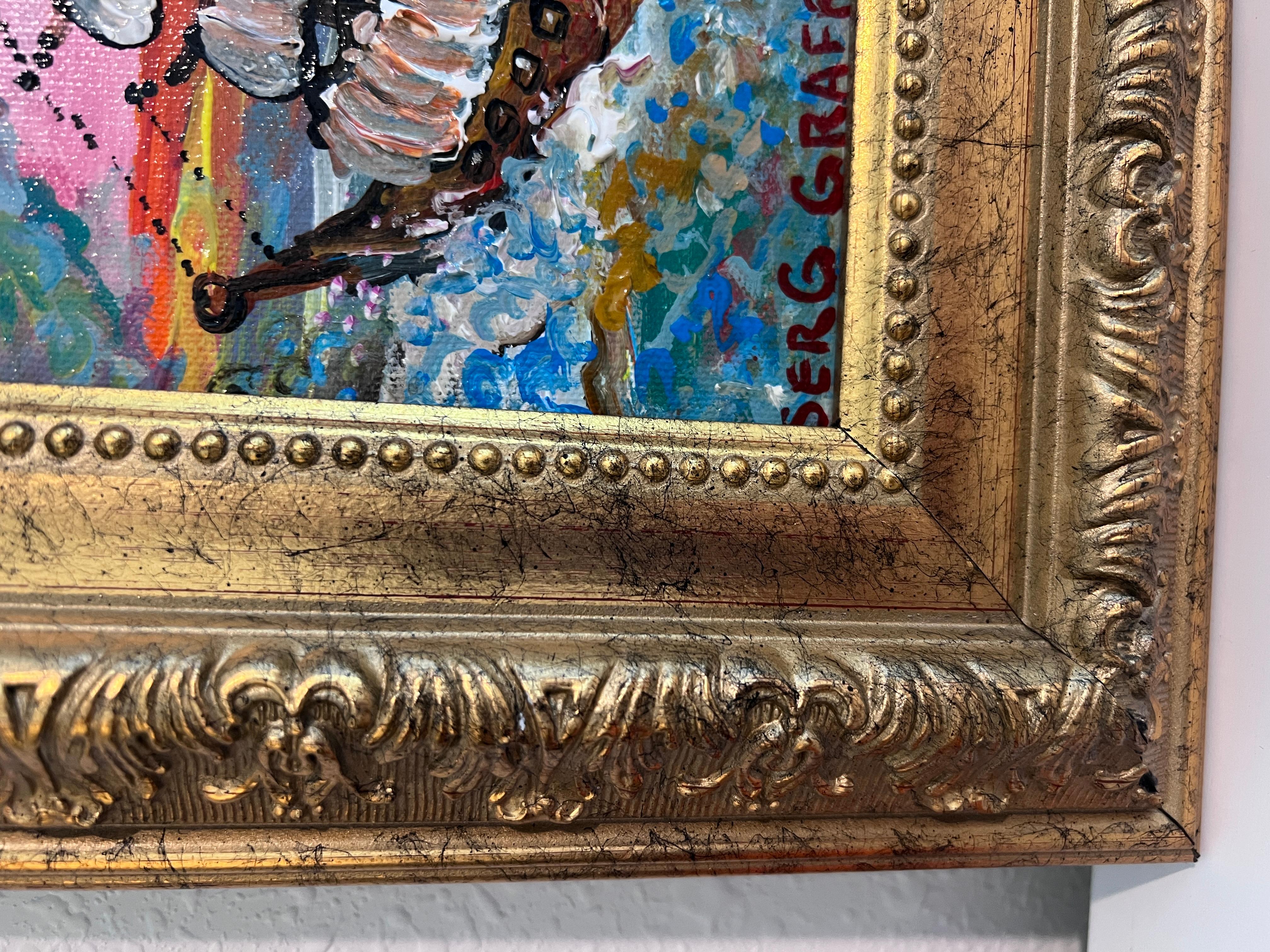 Serg Graff Original “Lamara” Ship Painting  Gold Ornate Frame  Nautical For Sale 3