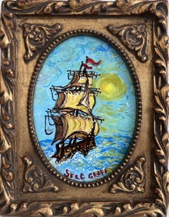Serg Graff Original "Mirage" Schiffsgemälde  Goldverzierter Rahmen  Nautisch