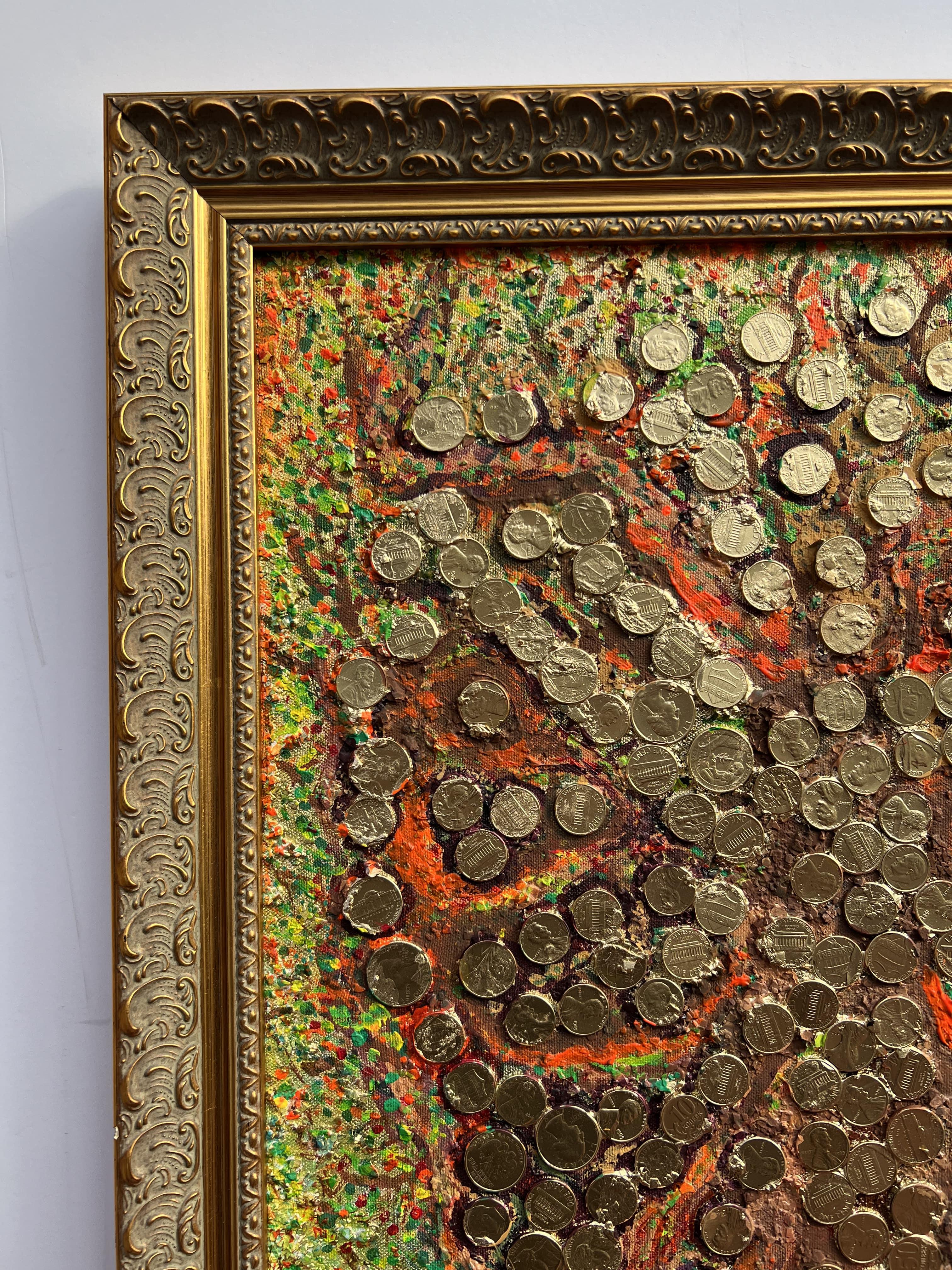 Serg Graff Original Painting Money Tree Art with Real Coins Fantasy Framed For Sale 7