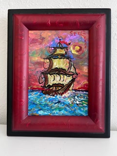 Serg Graff Original Pirate Ship Painting "Brimkeil" Acrylic Nautical Art