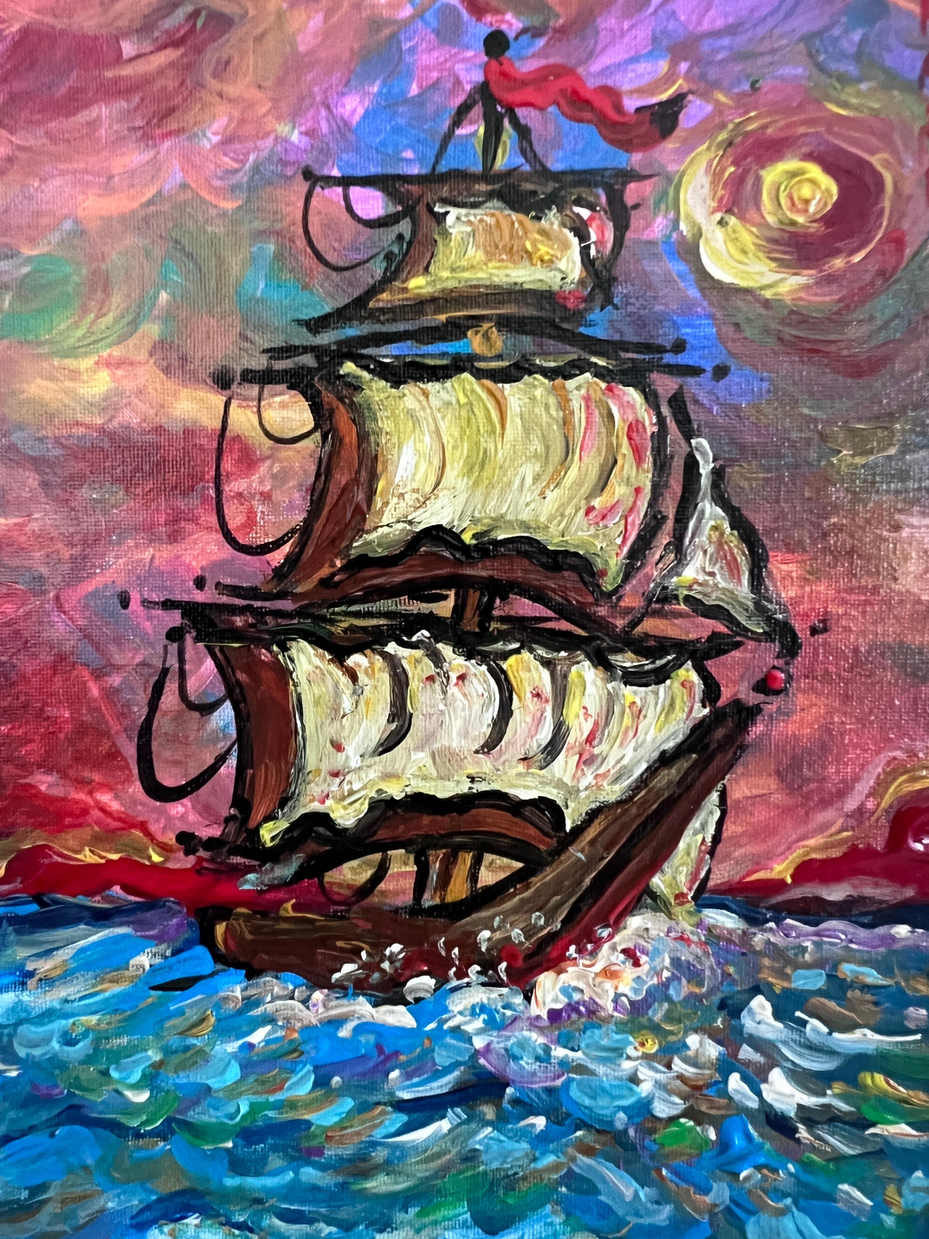 Serg Graff Original Piratenschiff Gemälde 