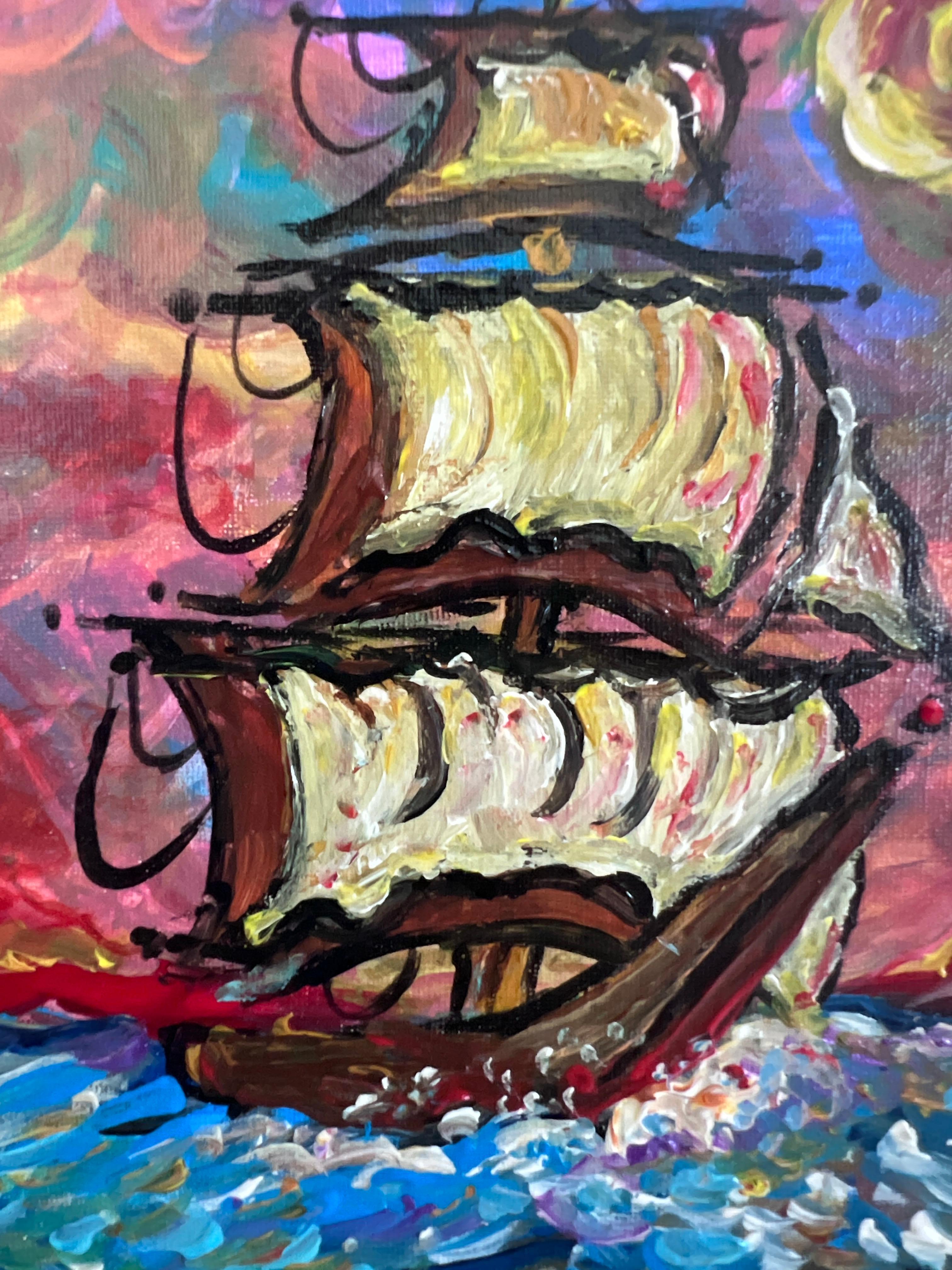 Serg Graff Original Piratenschiff Gemälde 