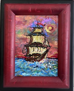 Serg Graff Original Pirate Ship Painting "Brimkeil" Acrylic Nautical Art