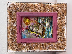 Serg Graff Original "Yelmar" Acrylic Ship Painting  Seashell Frame Coastal Art