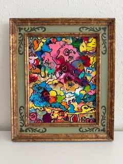 Serg Graff "Pets" Abstract Acrylic Painting Framed Outsider Art COA