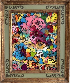Serg Graff "Pets" Abstract Acrylic Painting Framed Outsider Art COA