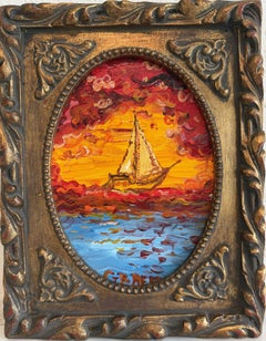 Serg Graff “Ship "Florida"” Original Art, Fantasy Ship Seascape Nautical Art COA