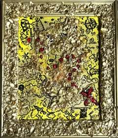 Serg Graff "The Pirate Gold Map Original Mixed Media Shell Painting Treasure Art