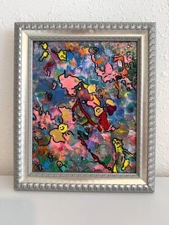 Serg Graff "Whose Tracks" Abstract Painting Framed Outsider Art COA