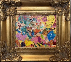 Serg Graff "Yellow Chick" Abstraktes Gemälde Acryl auf Leinwand gerahmt Kunst, COA