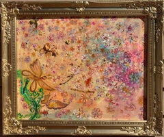 Textured Abstract Painting on Canvas, by Serg Graff, "Spring Dragonflies", COA