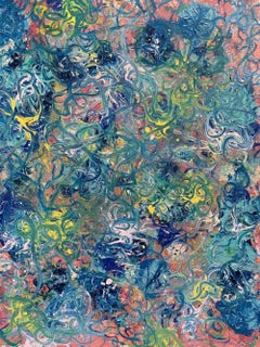Underwater Dream Original Abstract Acrylic Painting by Serg Graff  COA, Framed