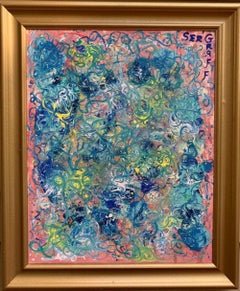 Underwater Dream Original Abstract Acrylic Painting by Serg Graff  COA, Framed