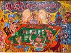 Unique Large Painting on canvas by Serg Graff "Card Sharping".