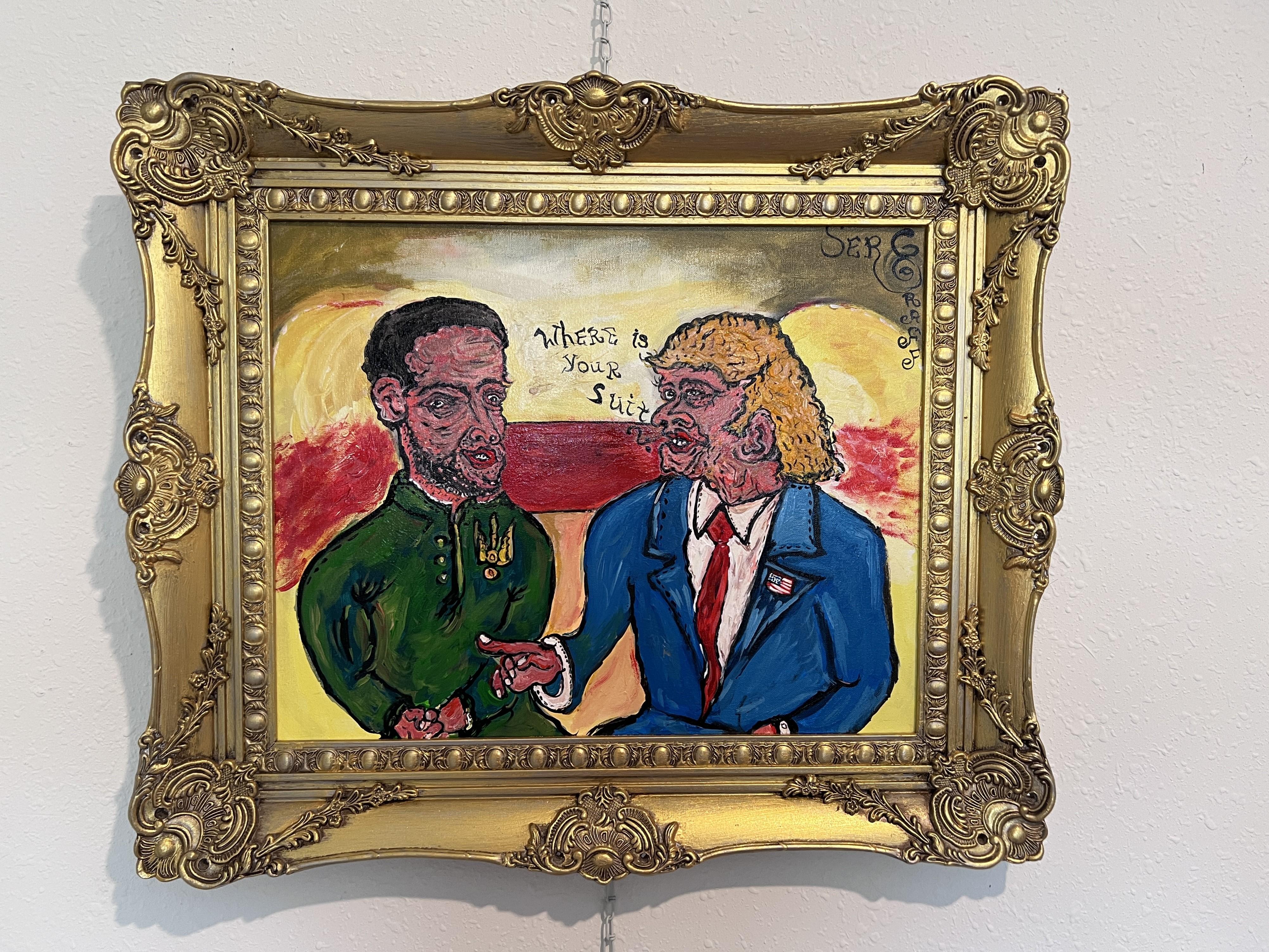 Einzigartiges Originalgemälde auf Leinwand von Serg Graff, COA „ Trump Peace Deal“, COA im Angebot 1
