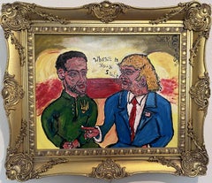 Pittura originale unica su tela di Serg Graff, COA "Accordo di pace con Trump", COA