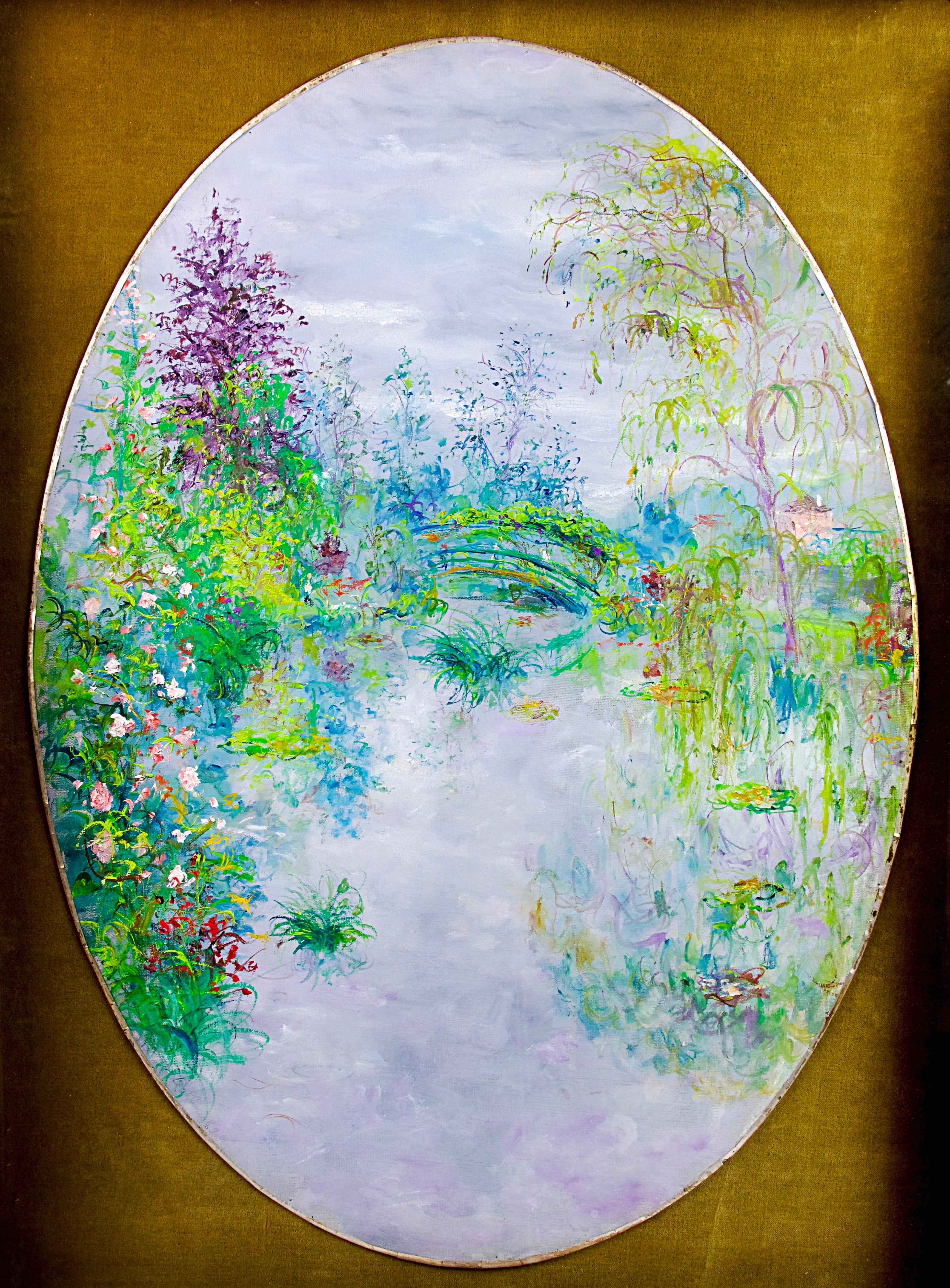 French Serge Belloni '1925-2005', the Japanese Bridge at Giverny, 1989 For Sale