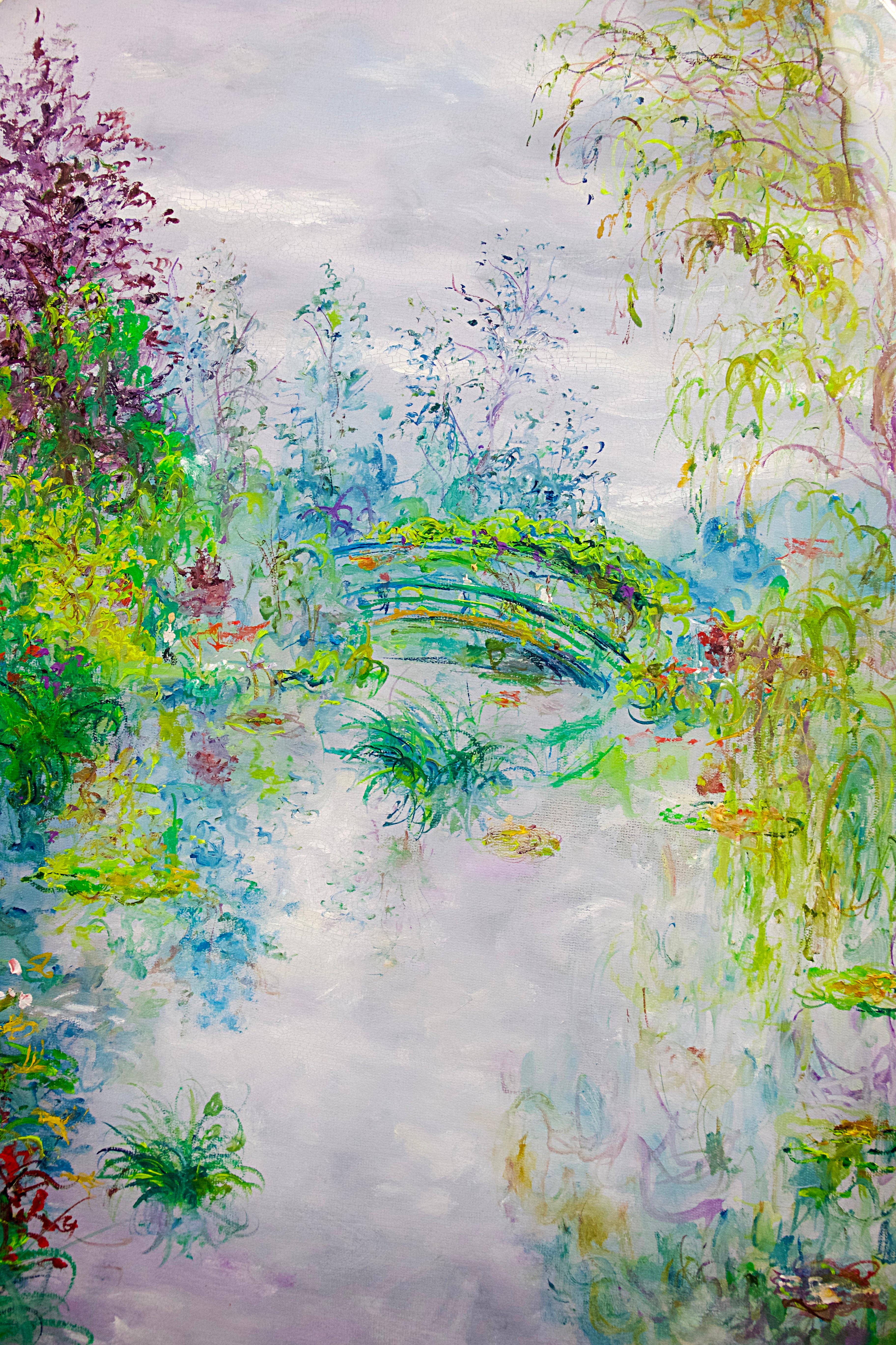Serge Belloni '1925-2005', the Japanese Bridge at Giverny, 1989 In Good Condition For Sale In PARIS, FR