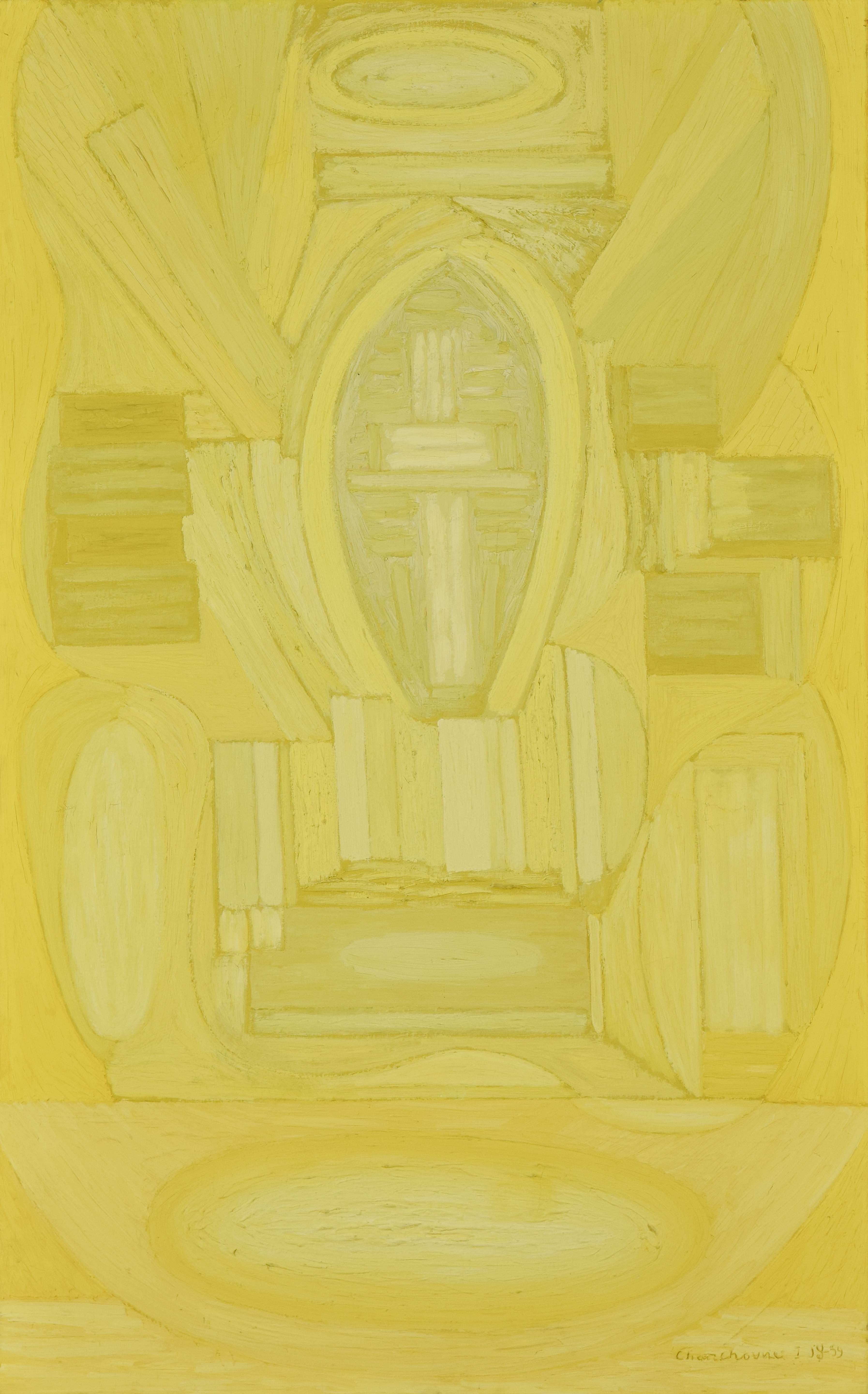 Composizione Inspirée par le Credo de la Messe en C Mineur de Bach di Serge Charchoune (1888-1975)
Olio su tela
116 x 73 cm (45 5/8 x 28 3/4 pollici)
Firmato e datato in basso a destra, Charchoune 1959

Quest'opera è accompagnata da un certificato