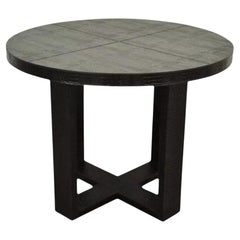 Serge de Troyer Modern Alligator Embossed Italian Leather Round Center Table