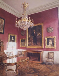 Interior with red walls- 21st Century Contemporary Interior Painting