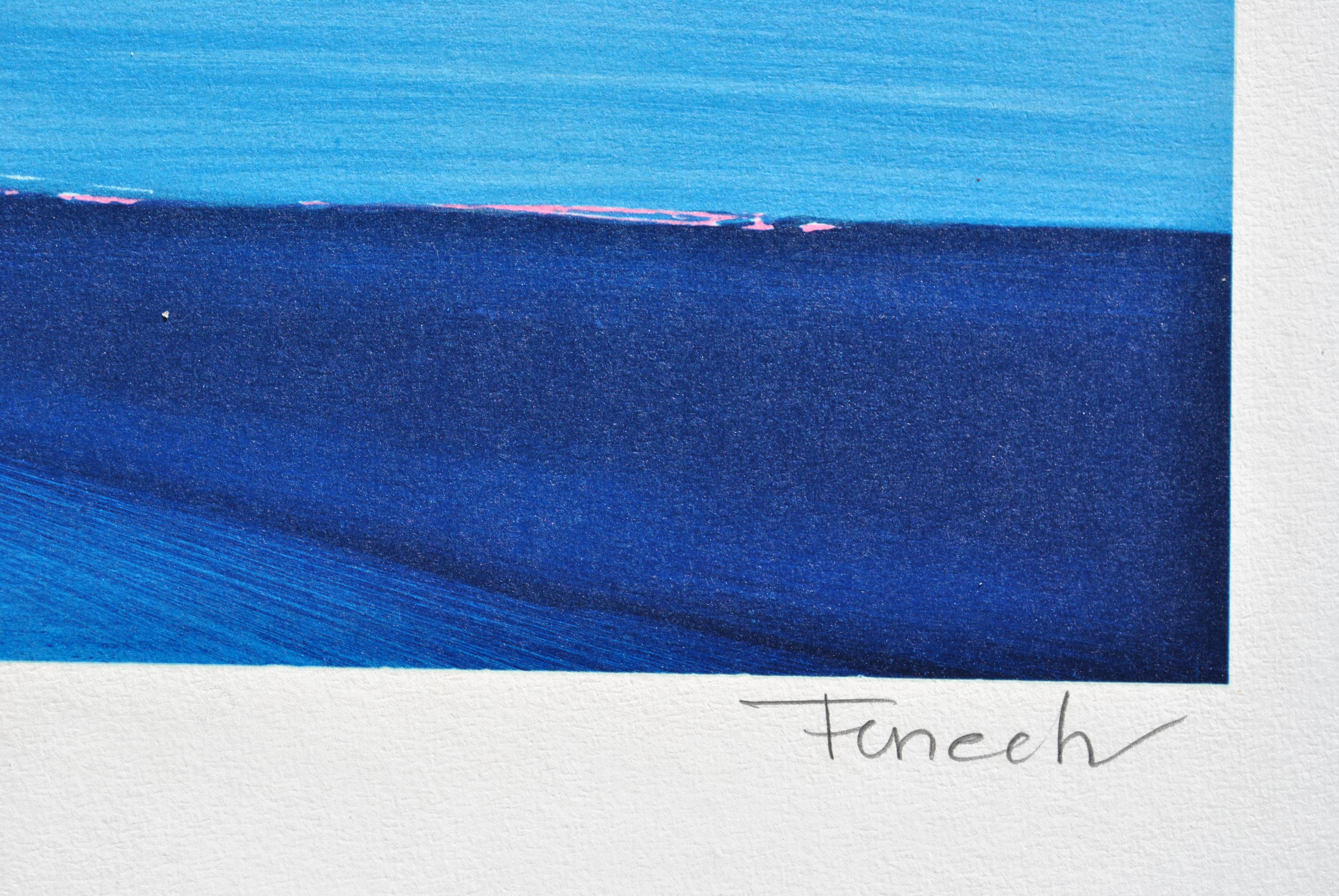 Blumenstrauß und Mittelmeer - Original Lithographie, HANDSIGNIERT & GmbH /290 (Moderne), Print, von Serge FENECH