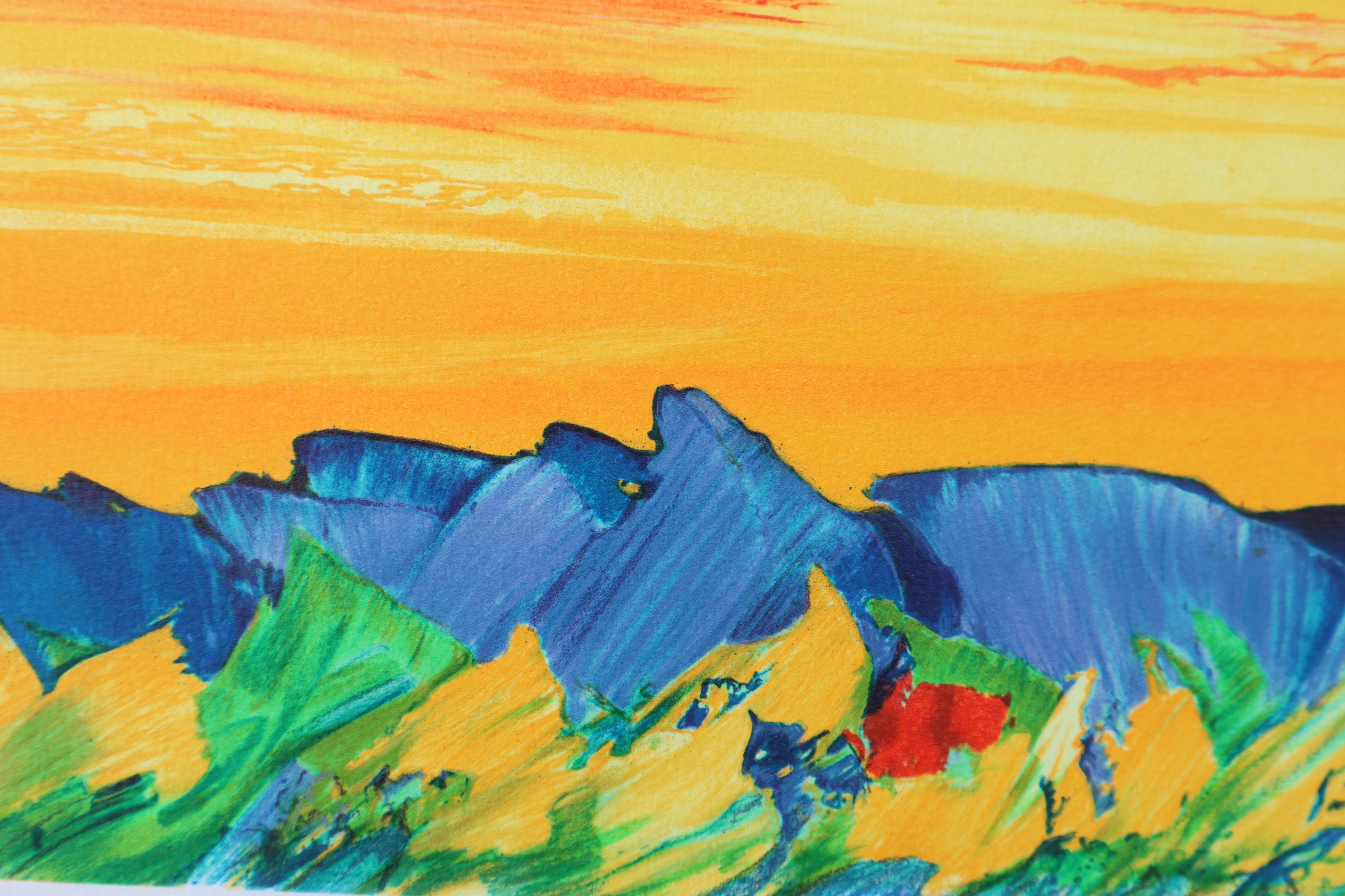 Provencal Landscape - Original Lithograph, HANDSIGNED & Ltd /290 in vendita 6