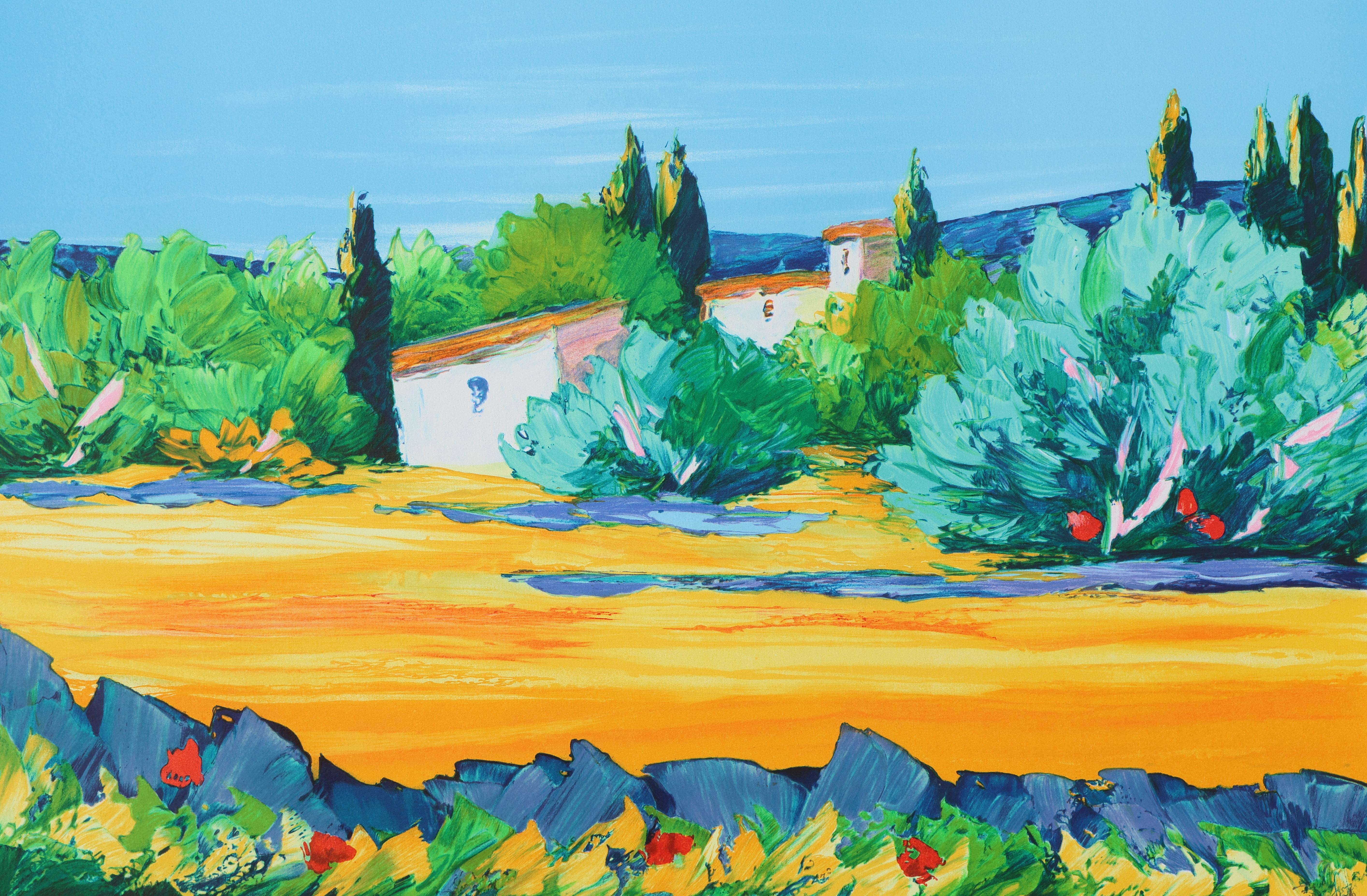 Provencal Landscape - Original Lithograph, HANDSIGNED & Ltd /290 - Print di Serge FENECH