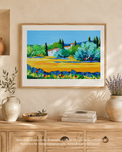 Paysage provençal - Lithographie originale, SIGNÉE DE LA MAIN & Ltd /290