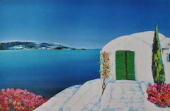 Riviera : Vista sobre las Cícladas - Litografía original, FIRMADA A MANO & Ltd /390