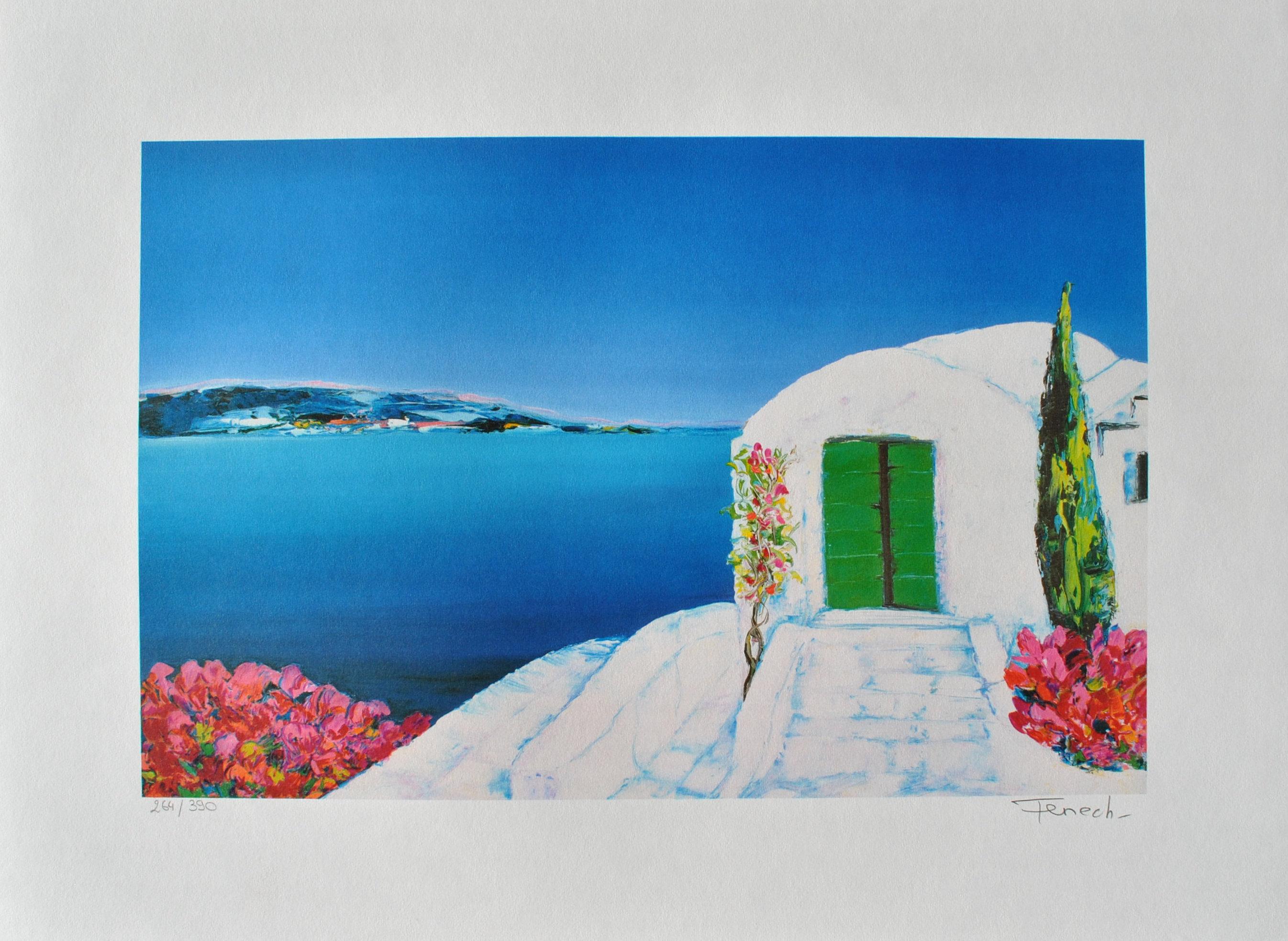 Riviera: vista sulle Cyclades - Litografia originale, firmata a mano & Ltd /390