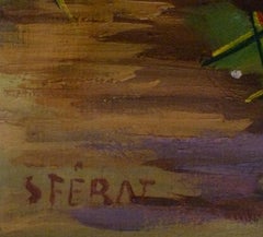 Still Life with Guitar on Gueridon - Oil Painting Russian Cubism French